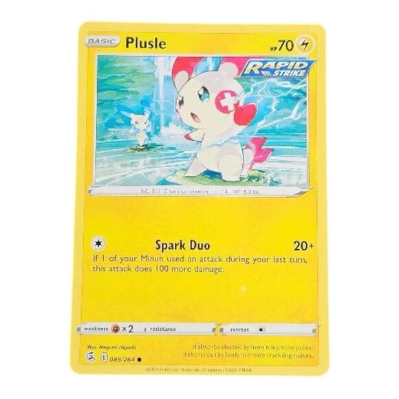 Pokemon TCG Rapid Strike *Plusle* 089/264 Fusion Strike Common - Picture 1 of 2